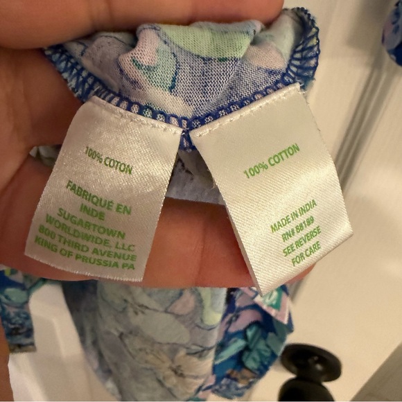 Lilly Pulitzer Alaina Blue Grotto Twilight Tropics Tiered Dress – Size Medium - Picture 6 of 8